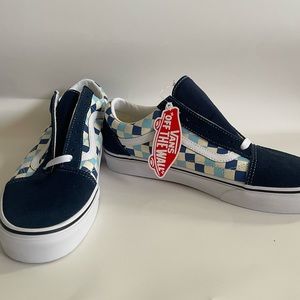 Vans Old Skool Checkerboard Blue Topaz 10.5 Men & 12.0 Women